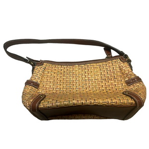 Fossil Neutral Tan and Brown Woven Handbag